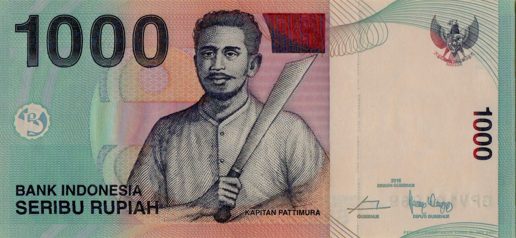 Indonesia 1000 2016 UNC P-141/n